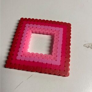 Artis Red and Pink Beaded Coaster